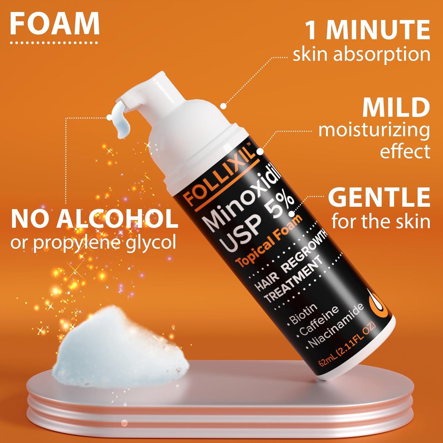 Follixil 5% Minoxidil - Foam - Follicle Booster
